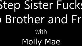 Molly Mae a kolosszális keblű nevelő húgi a  tesóval meg a haverjával kúr édeshármasban - Szexbalvany