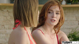 Lily  a vörös hajú tinédzser szuka popsiba reszelve - Szexbalvany